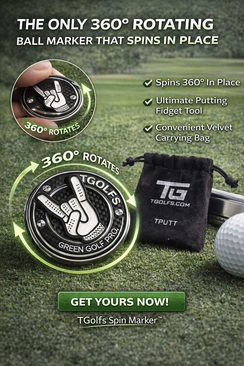 T-Putt - Ball Marker Rotates 360*