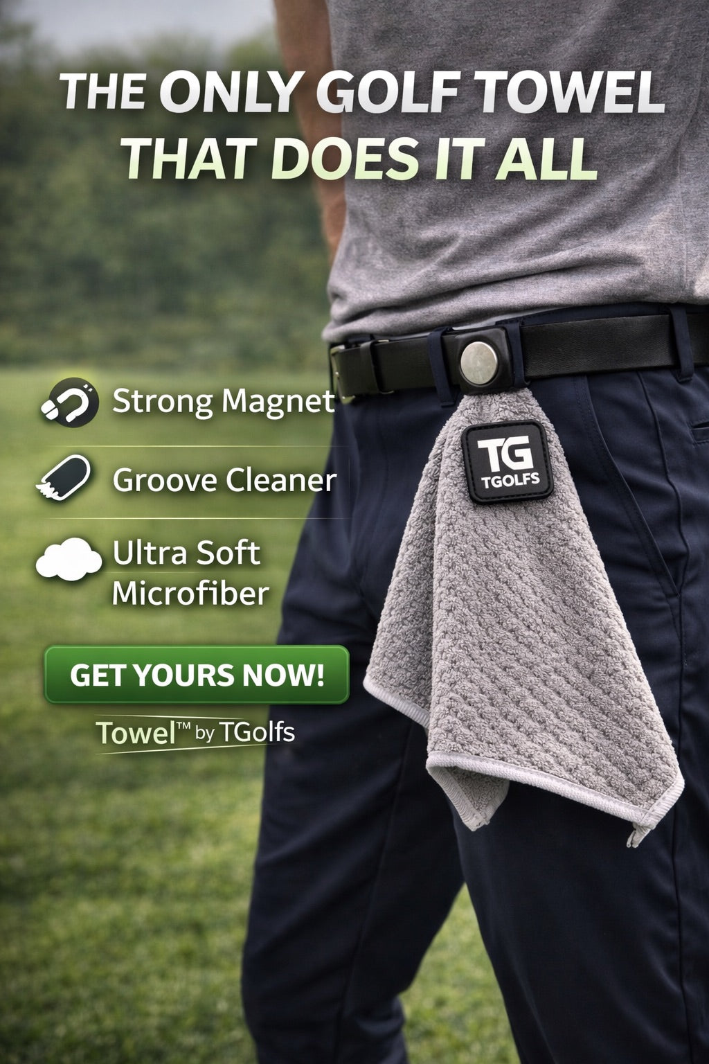 T-Owel  - Soft green side towel with groove cleaner and magnetic clip