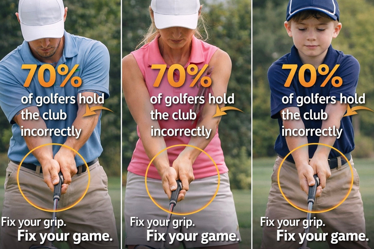 T-Grip™ Golf Version improving alignment, grip pressure, and clubface control for more consistent, confident shots.